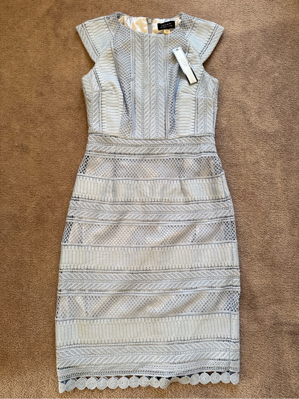 Tahari baby Blue Lace Sheath Dress